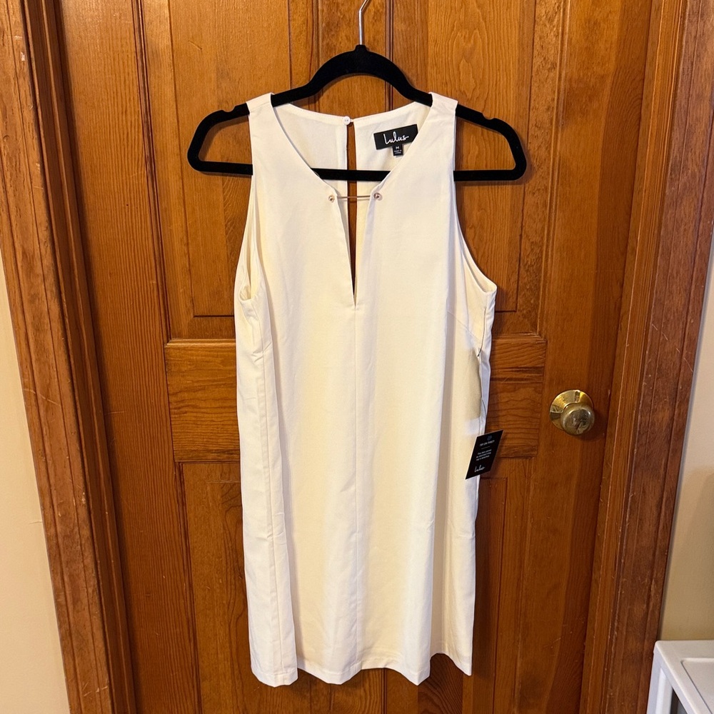 Lulu's Cream Sleeveless Midi Dress